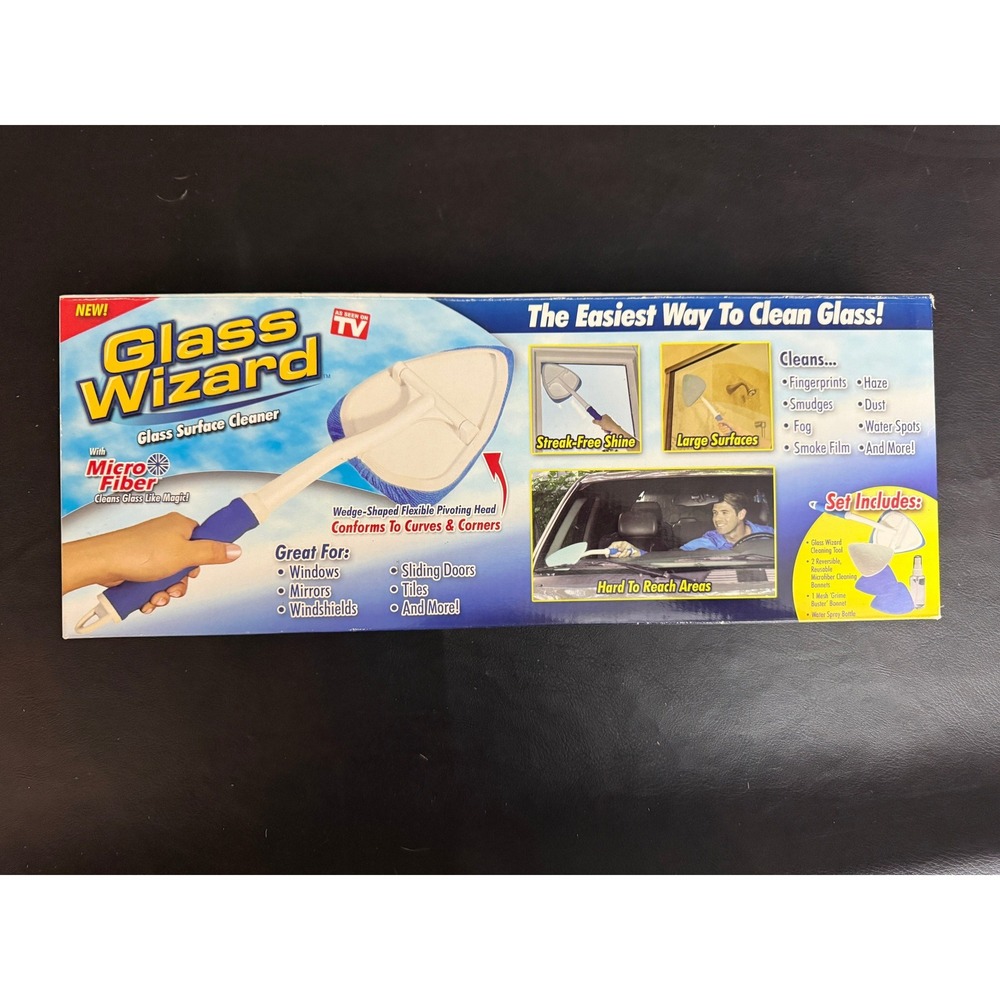 Glass Wizard Microfiber Glass Surface Cleaner Set As Seen On TV New In Box